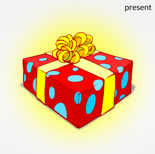 Presente de Natal com ilustraÃ§Ã£o vetorial de fita de ouro