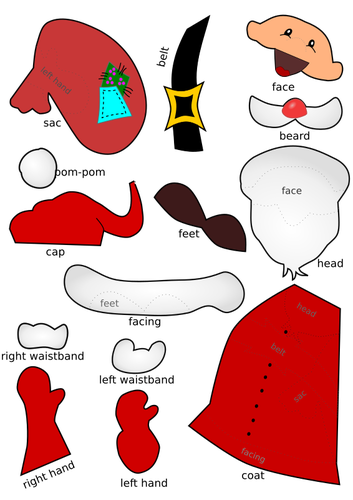 Hoja de artesanÃ­a de Santa Claus