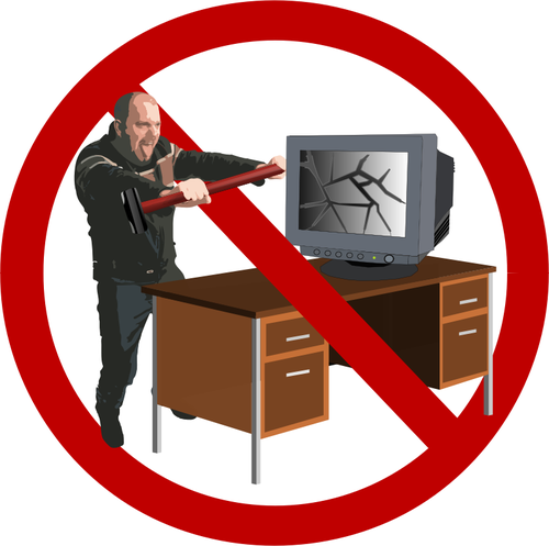 Computador raiva proibido sinal vector a ilustraÃ§Ã£o