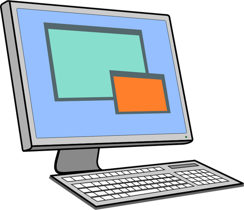 Desenho vetorial de tela e teclado