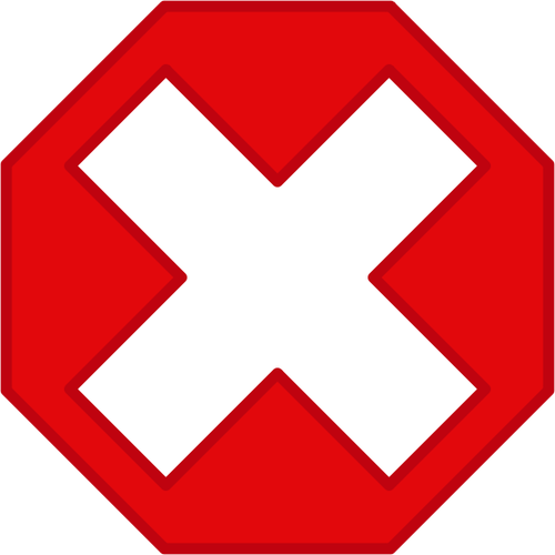 Cruz branca dentro de uma imagem de vetor octÃ³gono vermelho