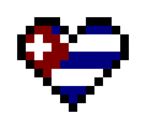Kuba bendera dalam bentuk hati