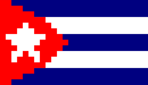 Drapeau cubain en pixels