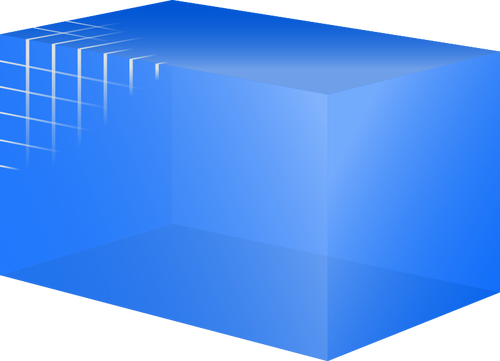 Cubo blu trasparente