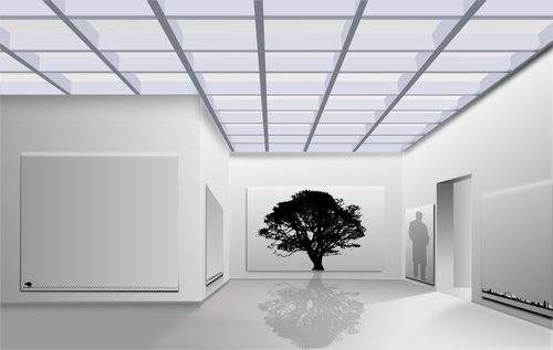 Ilustracja szeÅ›ciennych drzewa w kompleks biurowy