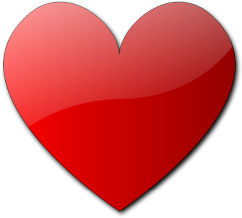 Immagine di rosso di vettore cuore metÃ  ombreggiato