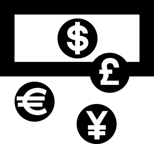 Valuta exchange-ikonet