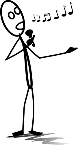 Linia mÄ™Å¼czyzna wykonuje rysunek wektor muzyczne