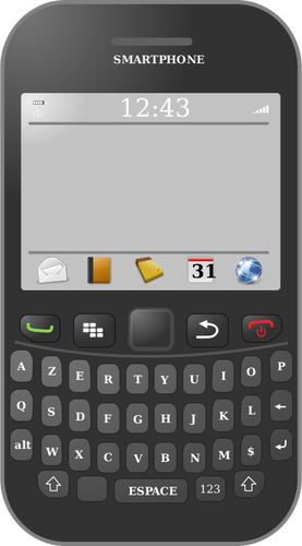Smartphone med azerty tastatur vektorgrafikk