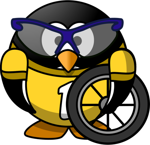 Syklist penguin vektor image