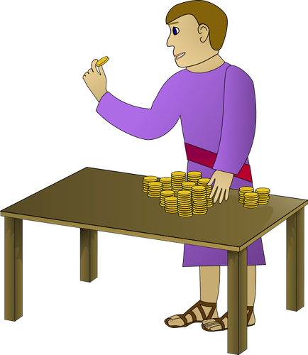 Imagem vetorial de homem com moedas