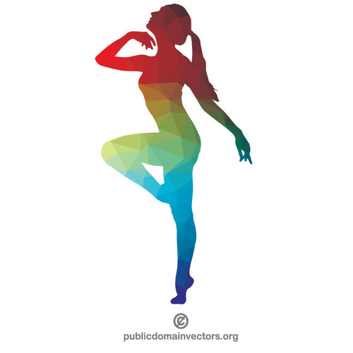 Silhouette de couleur de danseur femelle