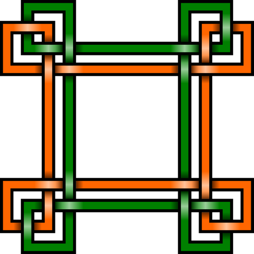 Ilustracja wektorowa zielony i pomaraÅ„czowy kwadrat obramowania