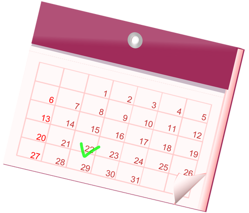 Gambar vektor ikon warna pink kalender bulan