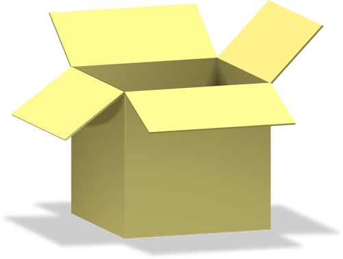 Imagine vectorialÄƒ a cutie de carton galben deschis
