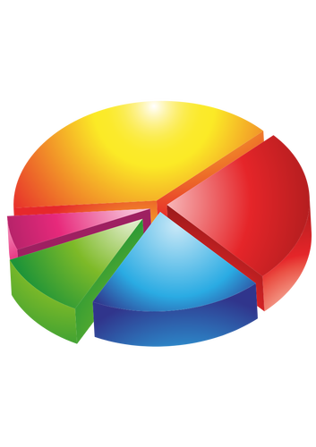 Vector afbeelding van 3D kleurrijke cirkeldiagram geÃ«xplodeerde weergave