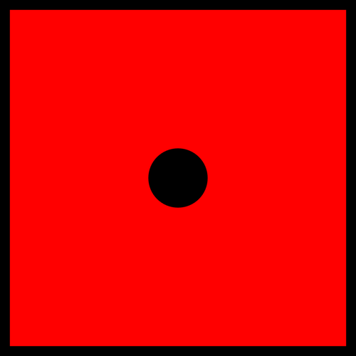 Ein schwarzer Punkt auf rote WÃ¼rfel