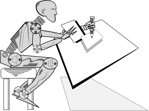 Robot vergadering en schrijven
