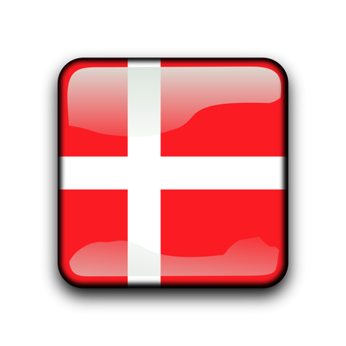Danimarka bayraÄŸÄ± iÃ§inde parlak etiket