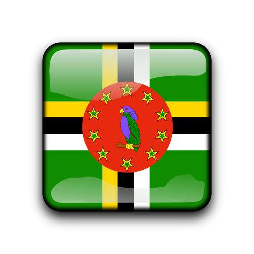 Dominique drapeau vectoriel bouton