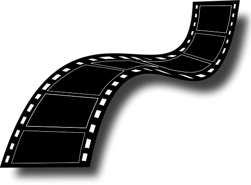 Immagine vettoriale in bianco e nero film striscia