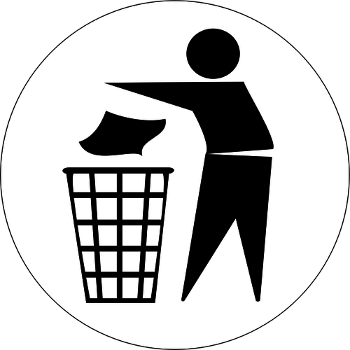 Desenho de descarte de lixo em bin sÃ­mbolo vetorial