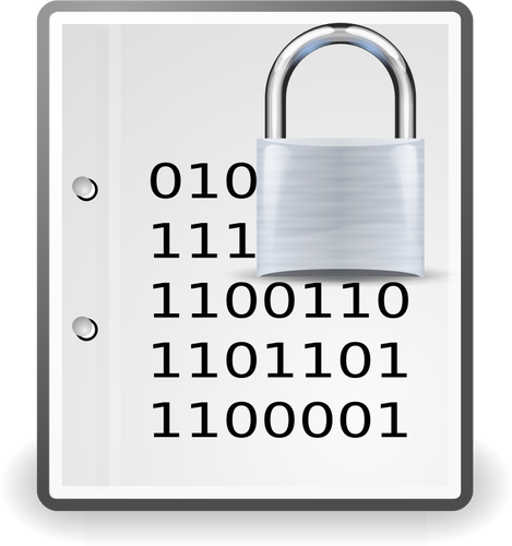 Vektorgrafikken kryptert dokument sÃ¸lv-ikonet