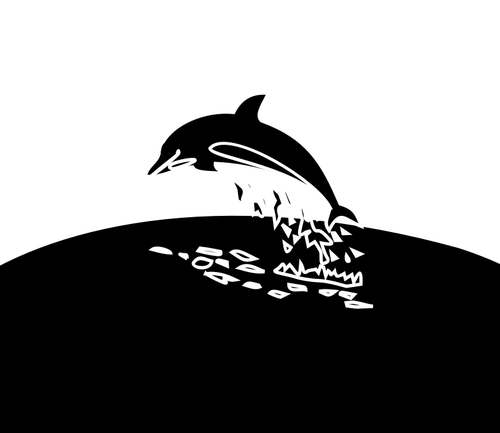 Dibujo de buceo dolphin vectorial