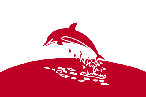 Silhueta de golfinho vermelho