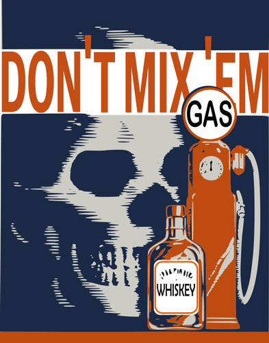 Plakat o bezpieczeÅ„stwie na gaz i alkoholu