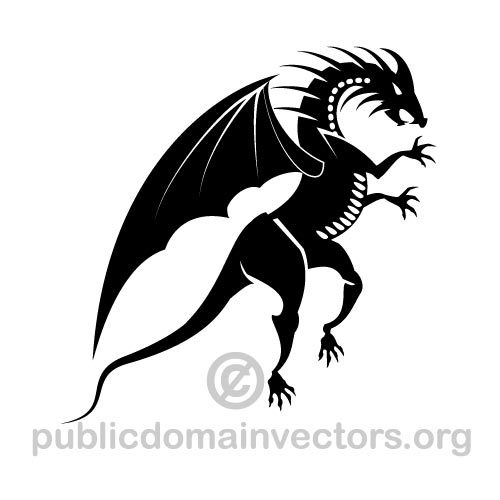 Dragonul negru graficÄƒ vectorialÄƒ