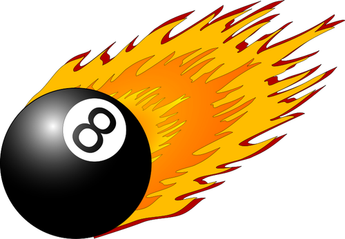 Snooker spelen bal met vlammen vector