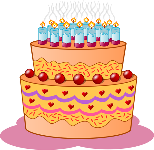 Geburtstag Kuchen Vektor Clip Art-Bild