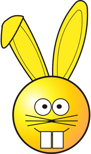 Conejo de primavera con orejas amarillas vector clip art