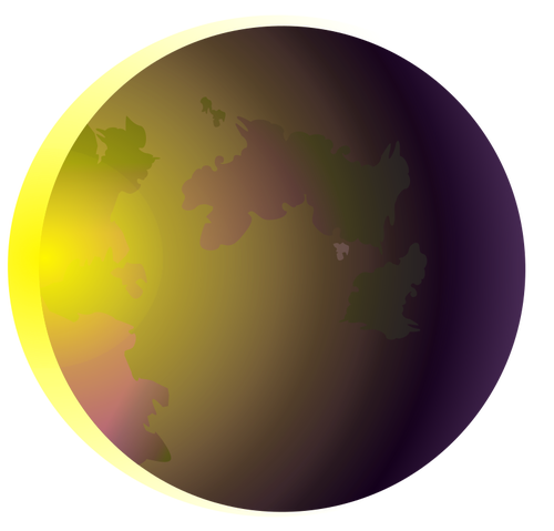 Illustrazione di eclissi di sole dietro terra