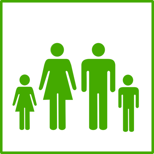 Pictograma verde de familie