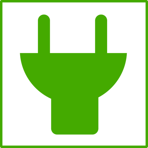 Vektor Klipart Eco zelenÃ½ konektor ikonu s tenkou hranici