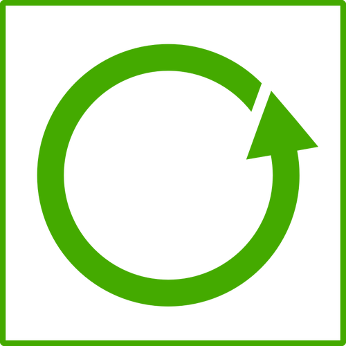 Clipart vetorial de eco verde reciclar Ã­cone com borda fina