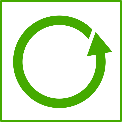 Clipart vetorial de eco verde reciclar Ã­cone com borda fina