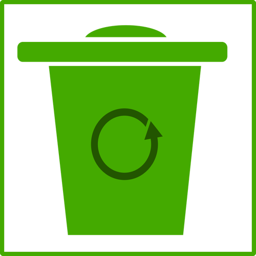 Vektorbild av eco grÃ¶na Ã¥teranvÃ¤nda Kassen ikonen med tunn ram
