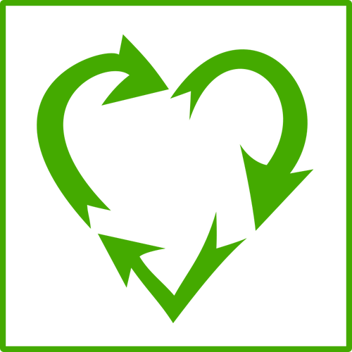 Eco love recycling vector icon