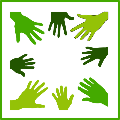 Icono de vector de solidaridad verde Eco