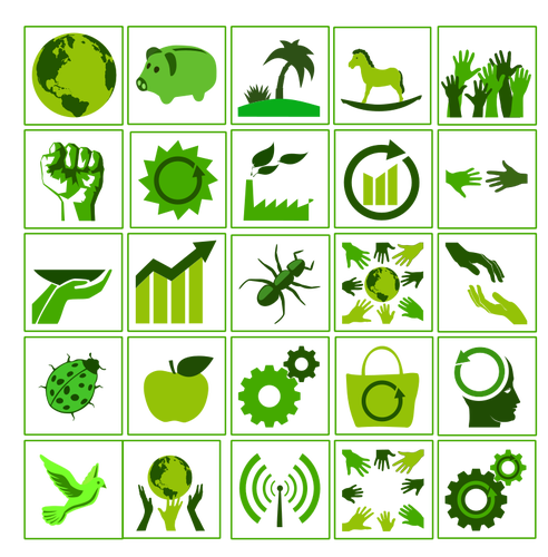 Eco vector set ikon