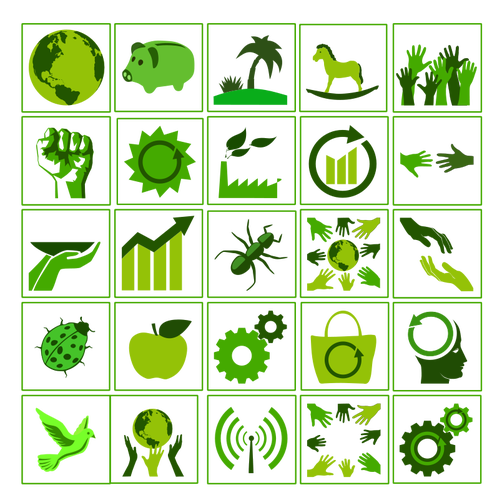 Eco icon set vector