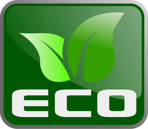 Vector miniaturi rotunjite eco pÄƒtrat verde Simbol