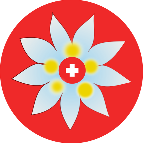 Sveitsiske kors og blomst