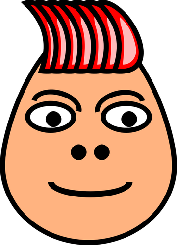 Image vectorielle de guy rouge coupe de cheveux hÃ©rissÃ©s