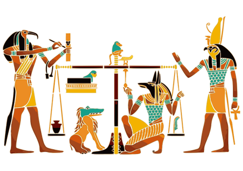 Kleurrijke oude Egyptische schilderkunst