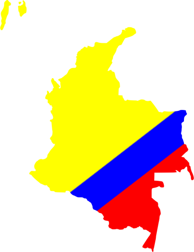 KolumbijskÃ½ mapa v barvÃ¡ch nÃ¡rodnÃ­ vlajka
