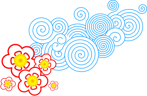 Disegno floreale di swirly